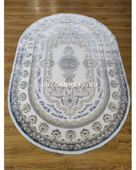 Ковер турецкий AZURE 7163A CREAM L_GRAY овал