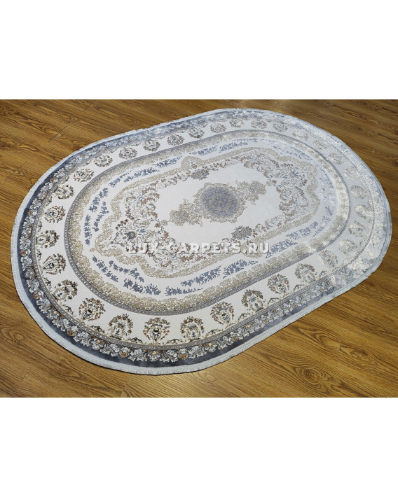 Ковер турецкий AZURE 7163A CREAM L_GRAY овал