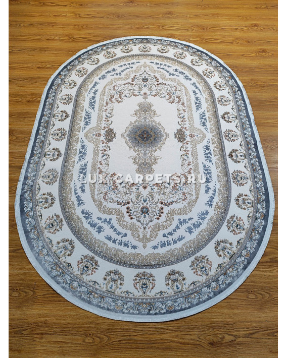 Ковер турецкий AZURE 7163A CREAM L_GRAY овал